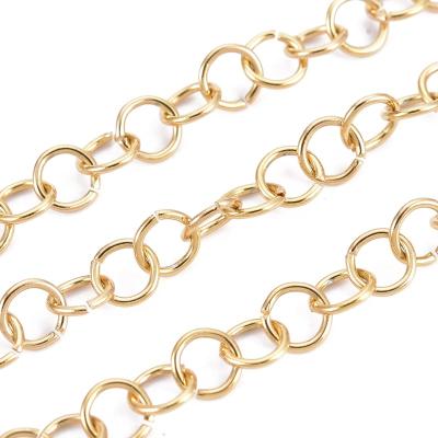 China PandaHall 4mm Stainless Steel 304 Stainless Steel Rolo Belcher Chains Coil for sale