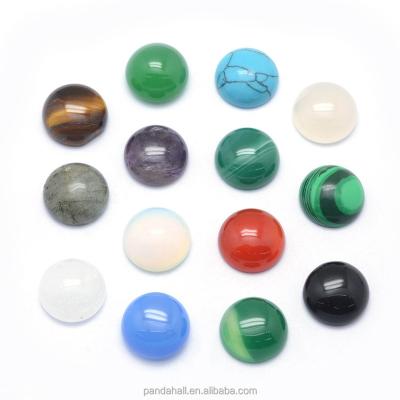 China natural & Pandahall 4mm Synthetic Gemstone Half Round Natural and Synthetic Mixed Stone Cabochons for sale