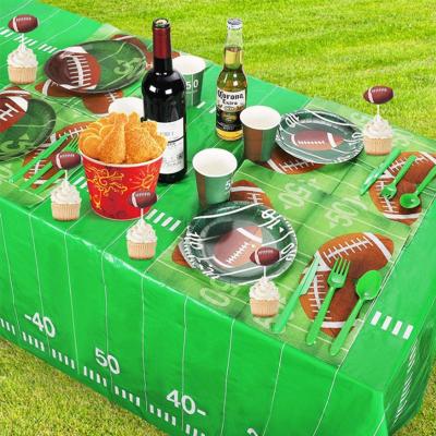 China Beautiful Colorful Happy Birthday Football Theme Football Party Set Green Football Birthday Decorations for sale