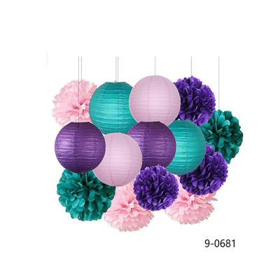 China Mermaid Party Decorations Mermaid Party Supplies Wedding Decorations Pom Pom Balloon Set Paper Mermaid Party for sale