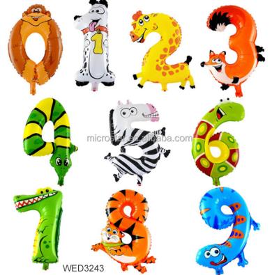 China Animals Number Foil Balloons 16 Inch Horse Animal Decor For Birthday Baby Shower Party Kid's Toy Gift Animals Number Foil Balloons for sale