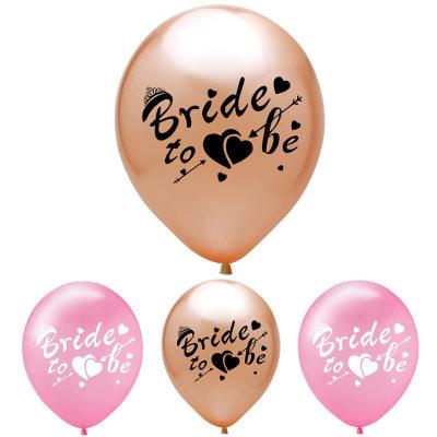 China Festival Decoration 12inch Rose Gold Black Pink Love Balloon Bachelorette Party Decorations Bride To Be Long Dress Team Bride Badge Balloon for sale