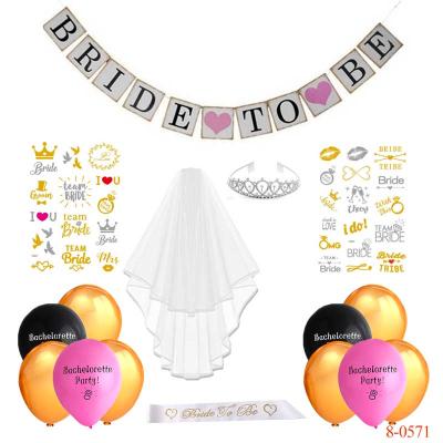 China Foil Balloons Tattoo Bride To Balloon Be Banner Bachelor Party Kit Bridal Shower Decor Decorations for sale