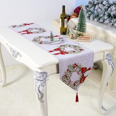 China Beautiful Creative Colorful Christmas Amazon Table Runners Embroidered Runners Snowflake Table Cloth For Party New Year Christmas Home Decorations for sale