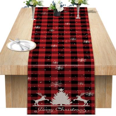 China OurWarm Beautiful Christmas Plaid Christmas Decoration Merry Christmas Table Runner Luxury Home Decorations Colorful Table Runner For Christmas Home Ornaments for sale