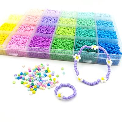 China Beads For Jewelry Making 24 Colors Diy Glass Seed Beads Charm Crystal Spacer Glass Beads For Jewelry Making Rings DIY Handmade Accessories Bead Kit for sale