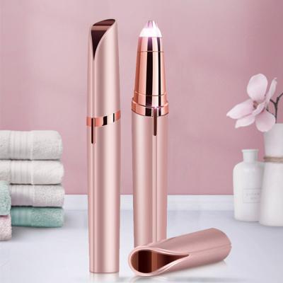 China 18-Karat Gold Plated Personal Care USB Rechargeable Electric Hair Remover Eyebrow Razor Head Trimmer for sale