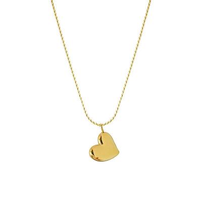 China Cute Exquisite Heart Necklace Stainless Steel Mini Love Hearts Pendent With Tiny Chains Gold And Silver Color for sale