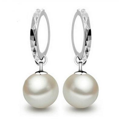 China Drop Earrings 925 Sterling Silver Women's Shell Pearl Earrings Drop Earrings For for sale