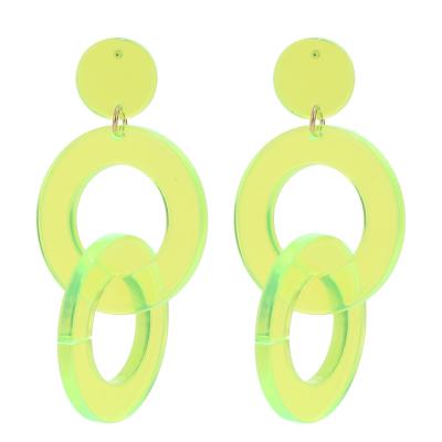 China Acetate Earrings Summer Hot Color Loop Neon Earrings For Women Acrylic Earring Jewelry for sale