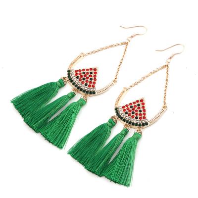 China 2019 Bohemian Earrings Long Drop Metal Crystal Earrings For Jewelry Gifts Earring Women Tassel Earrings for sale