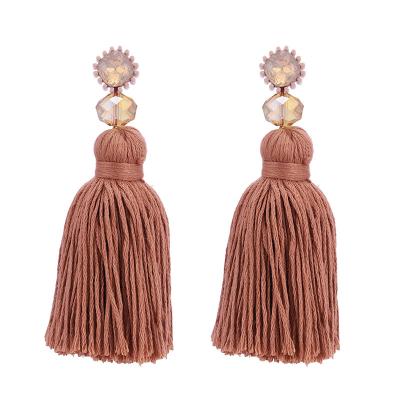 China 2019 New Latest Long Tassel Earrings Bohemia Wire Drop Earring Handmade Tassel Earrings For Women Jewelry for sale