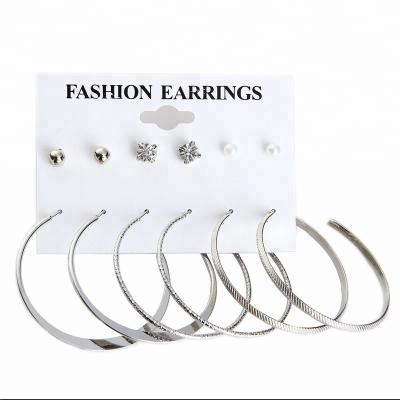 China Crystal Earrings Women Fashion Circle Earrings Multiple Earring Set For Gifts for sale