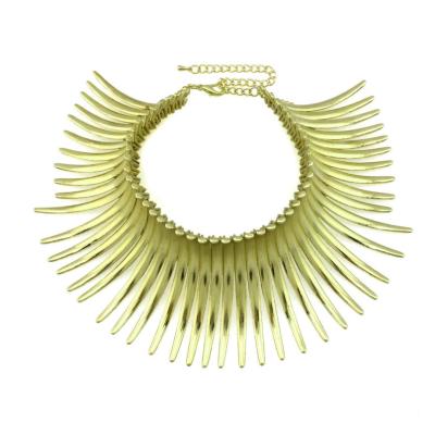 China Good Quality Punk Gold Alloy Necklace 18K Gold Africa Choker Necklace Heavy Metal Jewelry for sale