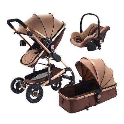 China Lightweight New Design High Quality Baby Landscape 3 In 1 Aluminum Frame Luxury Baby Strollers for sale