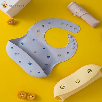 China Wholesale Free Bib Cartoon PVC Cute Baby Silicone Cute Clean Bibs Easily for sale