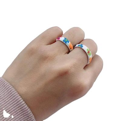 China Wholesale High Quality Environmental Friendly Silicone Water Transfer Printing Wedding Fashion Cool Ring for sale