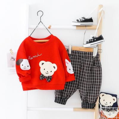 China 2789 Pullover Children's Clothing Sets Cartoon Round Fashion Baby Sports Boys Girls Leisure Top Pants Set Two-Piece Neck Unisex for sale