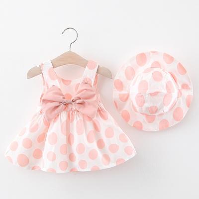 China solid color big Dot Printed Gift Hat little kids dress Dropshipping children's skirt one line skirt 733 1234 years old for sale