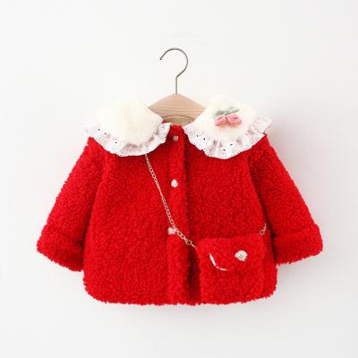 China Single Breasted Autumn Winter Velvet Thicken Woolen Sweater Girls Warm Cotton Coat 2925 Kids Children Clothing for sale