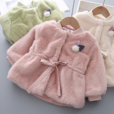 China Single Breasted 2268 New Kids Thicken Autumn Winter Baby Girls Fur Sweater Children Clothing Imitation Cotton Padded Jacket for sale