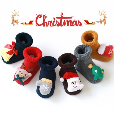 China Breathable Baby Socks Winter Thicken Newborn Infant Christmas Socks Baby Boys Cartoon Comfort Cotton Socks Kids for sale