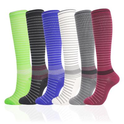 China Motion Men's General Compression Socks Striped Over The Knee Long Tube Sports Pressure Ankle Protection Knockouts Quick Drying Knockouts Men And for sale