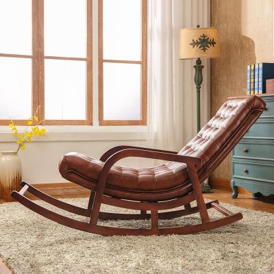 China Country recliner chair sofa living room solid wood rocking chair leisure lounger American factory outlet for sale