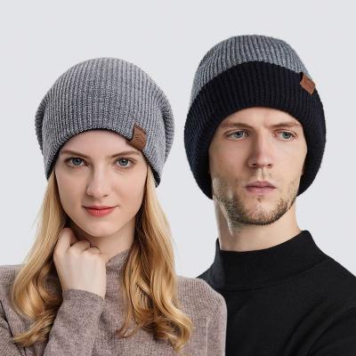 China Warm JOINT double layer knit winter hat lightweight breathable wholesale dual-use unisex beanie hats acrylic for adults for sale