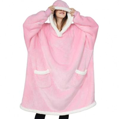 China Morden Design PORTABLE Winter TV Hooded Oversized Hooded Blanket With Sleeves For Mom for sale