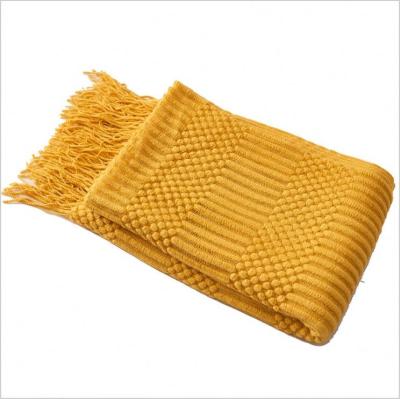 China New Style Anti-Static Multi Color High Quality 100% Acrylic Chunky Cable Knit Throw Blanket for sale