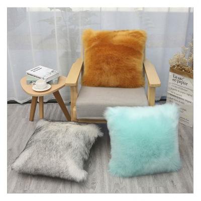 China Anti-static hot sale decor faux throw fuzzy living room fur pillow cover cushion chairs 2022 for sale