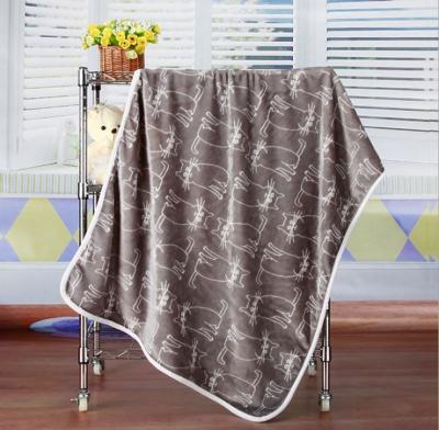 China Skin Friendly Environmental Soft Warm Cute Printed Flannel Baby Blanket Anti-Static for sale