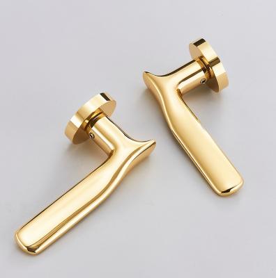 China Maxery Modern Metal Door Modern Brass Lever Handle For Interior Door for sale