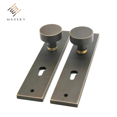 China High Quality Luxury Brass Door Handle Pull With Long Plate Handle Knob Handle for sale