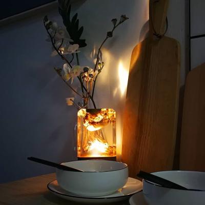 China MAXERY Natural Epoxy Resin Lamp Handmade Night Light for Christmas, Housewarming Gift and Home Decoration for sale