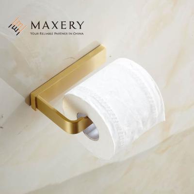 China Wall Mounted High Quality Gold Toilet Paper Roll Holder Luxury Brass Bathroom Accessory for sale