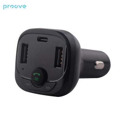 China Mobile Phone Proove PD-02 Car Charger FM Launcher  2 USB Type-C Car Charger MAX 15.5W BT5.0 Dual Ports USB Charger for sale