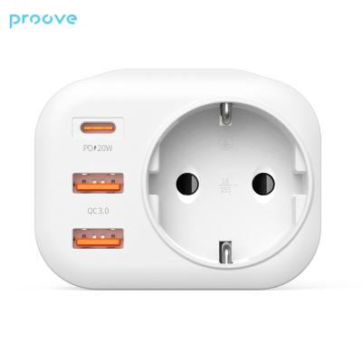 China Mobile Phone Proove Multifunctional Socket PD-01 EU 1AC Type-C 20W with 2 USB wall socket arrival 3 USB outlet extender power socket for sale