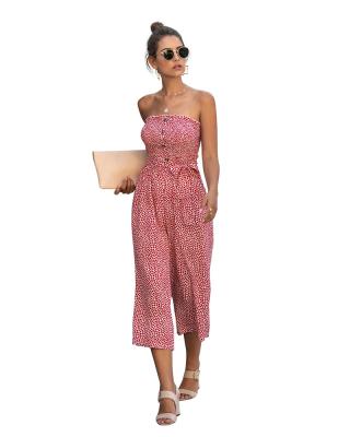 China 2022 Summer Breathable Wholesale Women Shoulder Front Button Rompers With Side Pockets for sale