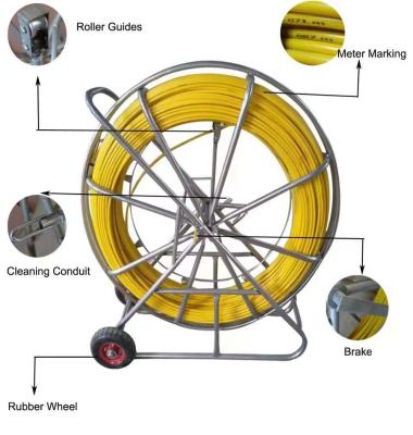 China 9mmx150m Fiberglass Duct Rodder , Fish Tape Conduit Rodding Equipment for sale