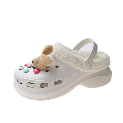 China Anti-slip Made in China Winter Warm Fluffy Plush Doll Cute Women's Cotton Slippers for sale