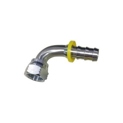 China Push-On Bent Tube Fitting 26791 / 33982 Customized Short Drop Carbon Steel JIC Female Swivel 90 Degree Elbow Hydraulic Push-On Pipe Barb Fittings for sale