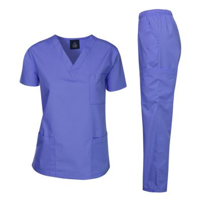 China Hospital Nurse Uniform For Hospital V-Neck Scrub Top Short Sleeve Uniform for sale