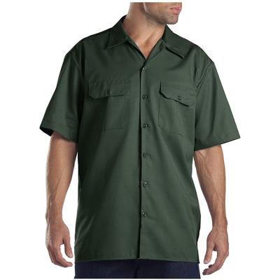 China Big n Tall Cotton Work Shirts Button Down For Men Custom Long Sleeve Short Sleeve for sale