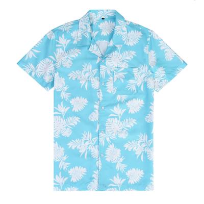 China Custom Casual Mens Hawaii Logo Relaxed Fit Shirts In Untucked Vintage Design for sale