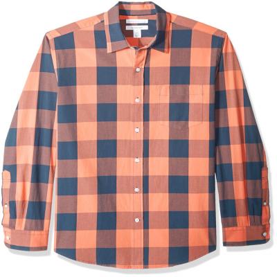 China Men's Plaid Long Sleeve Shirt Business Casual Dress Shirt Anti Shrink For Men for sale