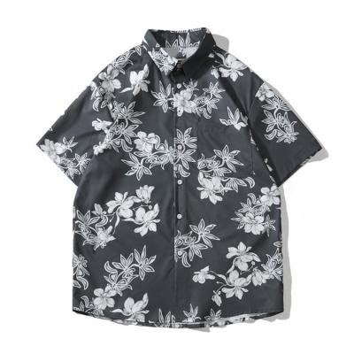 China 2022 Latest Design Hawaiian Shirts OEM Casual Button Down Short Sleeve Mens Shirts for sale