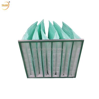 China shopping & HVAC Industrial System Medium Ventilation Efficiency 6 Pockets Bag Air Filter F6 for sale