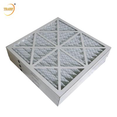 China Commercial Panel Pleated Moisture Resistant Cardboard Frame G3 Pre Filter for sale